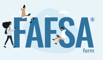 A graphic spelling the acronym FAFSA.