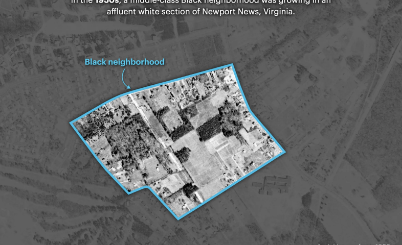 A map of a former majority Black community in Virginia