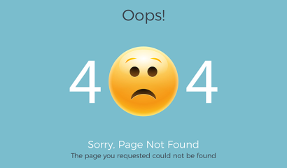 A graphic showing a 404 missing page error.