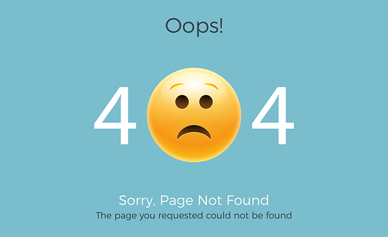 A graphic showing a 404 missing page error.