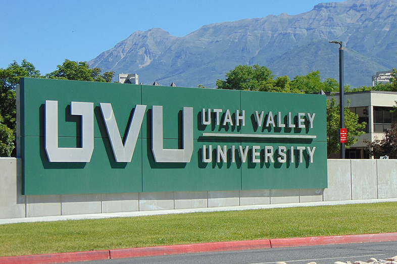 The signage of Utah Valley University